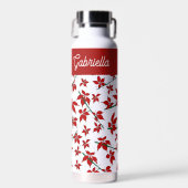 Bouteille D'eau botanique florale rouge de Noël (Avant)