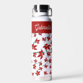 Bouteille D'eau botanique florale rouge de Noël (Arrière)