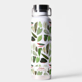 Bouteille D'eau Botanique Vintage verdure Feuilles (Arrière)