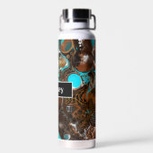 Bouteille D'eau Boucles colorées personnalisées Marbre Fluid Art (Arrière)