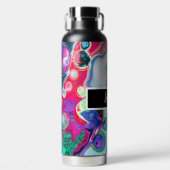 Bouteille D'eau Boucles colorées personnalisées Marbre Fluid Art (Avant)