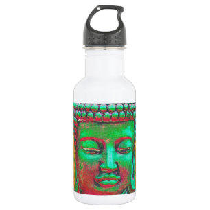 Bouteille D'eau Bouddha Pop en vert Turquoise et rouge