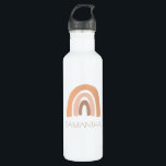 Bouteille D'eau bouho arc-en-ciel enfants personnalisés<br><div class="desc">Cette bouteille d'eau personnalisée en acier inoxydable est décorée sur le thème de l'arc-en-ciel boho.  Personnalisez avec n'importe quel nom.  Fait un grand cadeau pour les anniversaires,  Noël et toute autre occasion.</div>