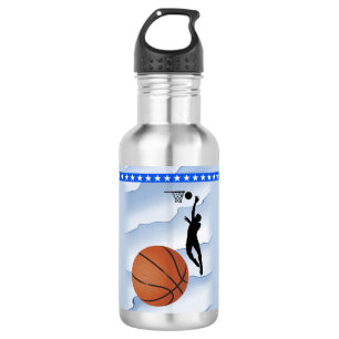Bouteille D'eau Boule et joueur de basket-ball de thème de sports