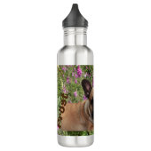 Bouteille D'eau Bouledogue français avec des fleurs Bouledogue fra (Gauche)