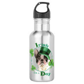 Bouteille D'eau Bouledogue français du jour de St Patrick (Devant)