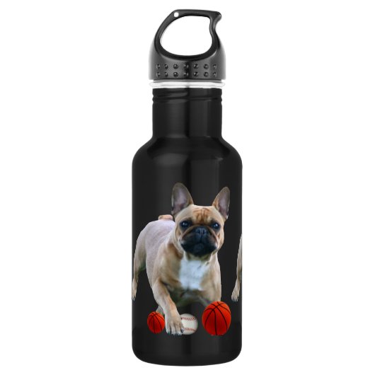 Bouteille D'eau Bouledogue français saut  (Devant)