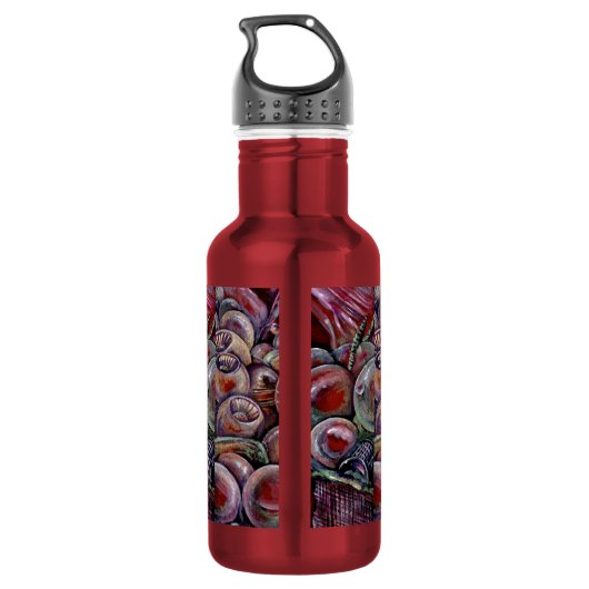 Bouteille D'eau Boules de Noël rouges (Dos)