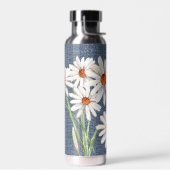 Bouteille D'eau Bouquet Daisy Aquarelle Sur Denim (Gauche)