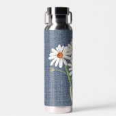 Bouteille D'eau Bouquet Daisy Aquarelle Sur Denim (Avant)