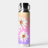 Bouteille D'eau Bouquet Daisy Aquarelle Sur En vichy (Arrière)