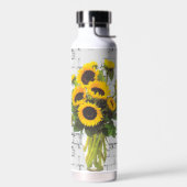 Bouteille D'eau Bouquet de tournesol en brique (Gauche)