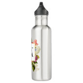 Bouteille D'eau Bouquet floral rose et blanc moderne (Droite)