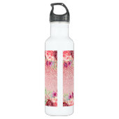 Bouteille D'eau Bourgogne Floral Rose Gold Parties scintillant per (Dos)