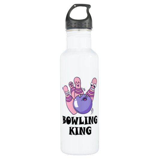 Bouteille D'eau Bowling King Childrens fête d'anniversaire (Devant)