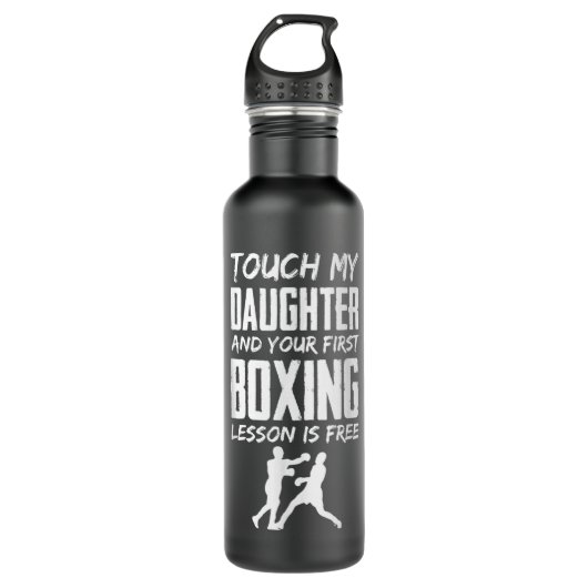 Bouteille D'eau Boxe drôle Jeune papa ou maman 646 (Devant)