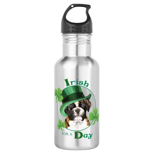 Bouteille D'eau Boxer de la Saint Patrick (Devant)