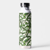 Bouteille D'eau Branches d'olive sur blanc (Gauche)