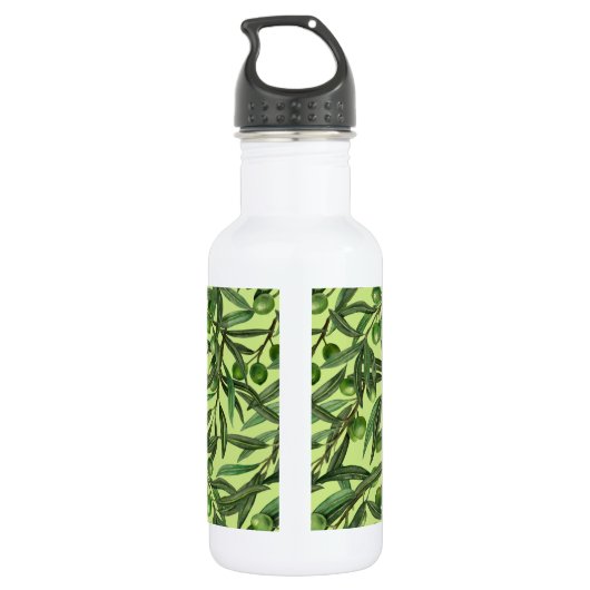Bouteille D'eau Branches d'olive sur le vert miel (Dos)