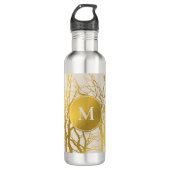 Bouteille D'eau Branches Gold Tree Motif Monogramme beige (Devant)