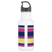 Bouteille D'eau Brayures rose, jaune et bleue (Dos)