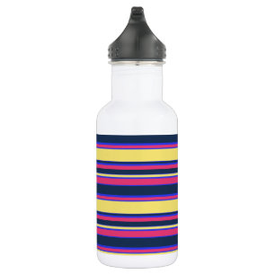 Bouteille D'eau Brayures rose, jaune et bleue