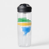 Bouteille D'eau Brésil carte frontière avec drapeau brésilien coul (Extérieur)