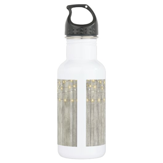 Bouteille D'eau Bride Rustic Beach Éclairage Mariage Océan (Dos)
