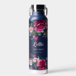 Bouteille D'eau Bridesmaid cadeaux personnalisés nom marine bleu r<br><div class="desc">Cadeaux de demoiselle d'honneur nom personnalisé marine rose rose rose floral floral bouteille d'eau personnalisée,  fait un beau cadeau de gardien pour les filles de la fête de mariée.</div>