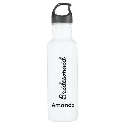 Bouteille D'eau Bridesmaid Monogrammes Nom Mariage Cadeau Favorise (Devant)