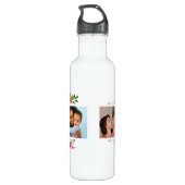 Bouteille D'eau Bright Blooms 4 Photo Collage Monogramme (Dos)
