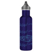 Bouteille D'eau Bright Blue Music Notes Personnalisées (Droite)
