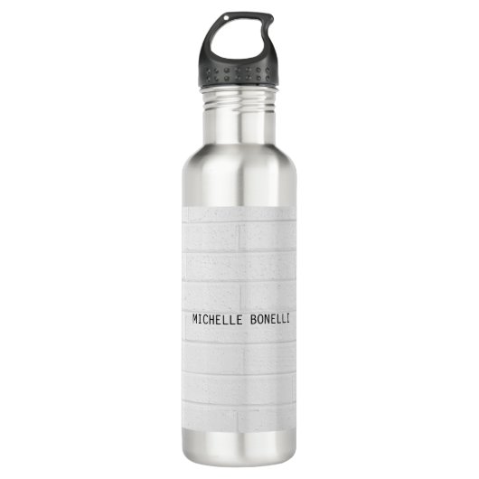 Bouteille D'eau Briques murales grises Conception Plaque lisible M (Devant)