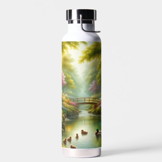 Bouteille D'eau Brook de printemps avec canards/fleurs (Gauche)