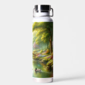 Bouteille D'eau Brook de printemps avec canards/fleurs (Arrière)
