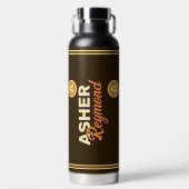 Bouteille d'eau Brown avec nom (Avant)