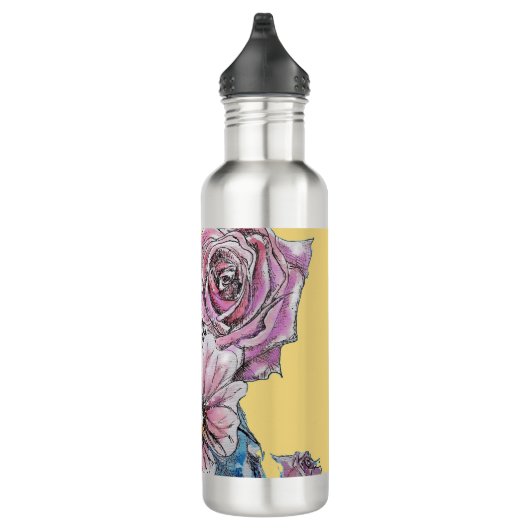 Bouteille d'eau Budgie Rose Floral Navy (Droite)