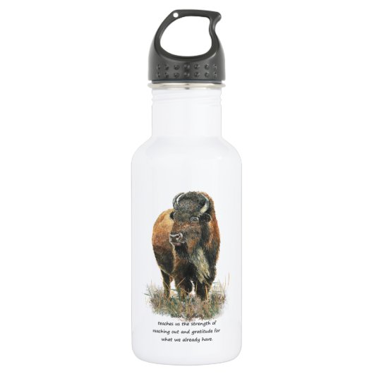 Bouteille D'eau Buffalo Bison Animal Totem Spirit Guide (Devant)