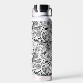 Bouteille D'eau Bugs de Doodle sur bleu foncé (Arrière)