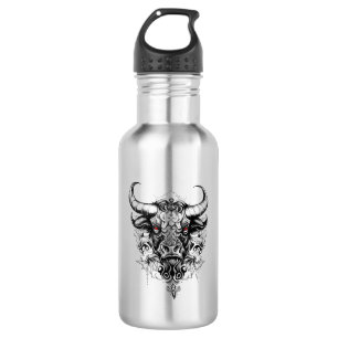 Bouteille D'eau Bull Wild Animal Nature Illustration Art tatouage