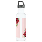 Bouteille D'eau Burgundy moderne Blush Nom floral (Dos)