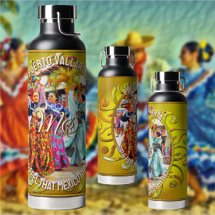 Bouteille D'eau Buvez & ressentez ce rythme mexicain Danseurs 2549