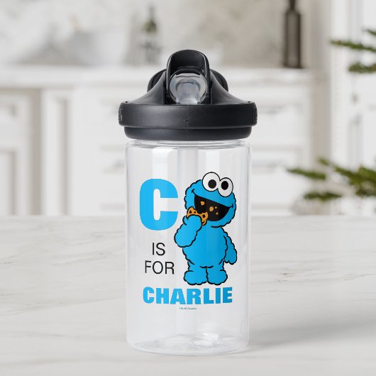 Bouteille D'eau C est pour Cookie Monster | Ajouter Votre Nom