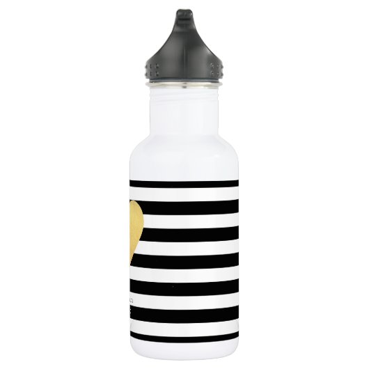 Bouteille D'eau C?ur d'or avec des rayures (Droite)