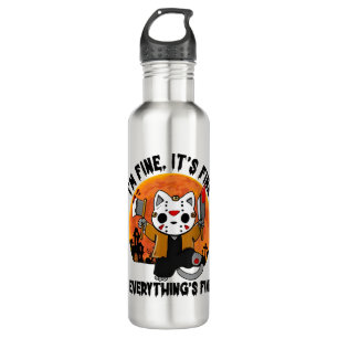 Bouteille D'eau Ça va, je vais bien, tout va bien pour Halloween.