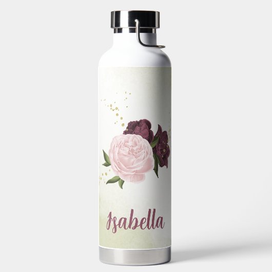 Bouteille D'eau cabernet rose floral verdure (Droite)