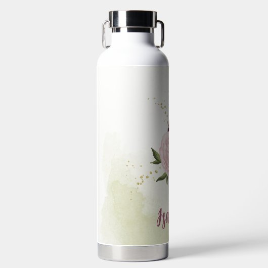 Bouteille D'eau cabernet vert rose fleuri (Avant)