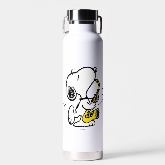 Bouteille D'eau cacahuètes | Lecteur Snoopy Saxophone (Avant)