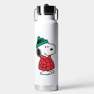 Bouteille D'eau cacahuètes Snoopy Chat d'hiver et Casquette