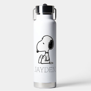 Bouteille D'eau cacahuètes Snoopy En Bas Ajouter Votre Nom